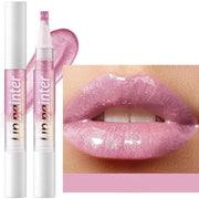 2 in 1 Nude Purple Shimmer lip gloss Lip Plumper Gloss Tinted Glitter Lipgloss Lipstick Moisturizing High Shine And Vegan ...