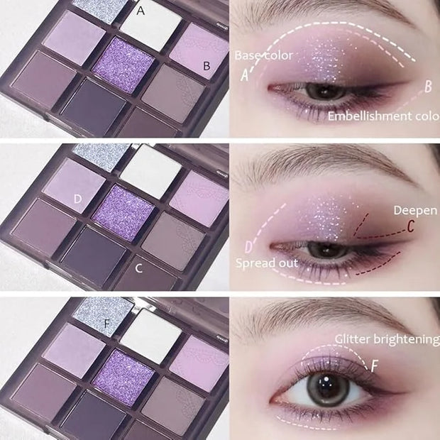 Purple Pink Eyeshadow Eye Shadow Palette Makeup,Violet Lavender Eyeshadow Palette Make Up Highly Pigmented Waterproof Mauv...