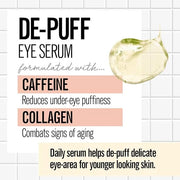 Valjean Labs DePuff Eye Serum | Caffeine + Collagen | Helps to Reduce Under Eye Puffiness and Combat Signs of Aging | Para...