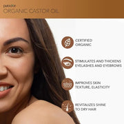 PURA D'OR 16 Oz ORGANIC Castor Oil - 100% Pure USDA Certified Cold Pressed, Hexane Free Eyelash & Eyebrow Serum - For Full...