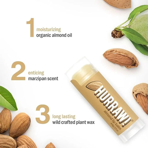 Hurraw! Almond Lip Balm: Organic, Certified
