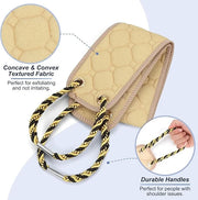 Exfoliating back scrubber with handles,