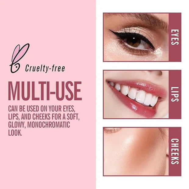 KIMUSE Multi Stick Trio Face Makeup, Cream Blush Stick for Cheeks & Lips, Contour Stick & Highlighter Makeup Sticks for Al...