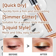 Liquid Eyeshadow Shimmer Long Lasting Effect Shiny Pigment Eyeshadow Glow Glitter Makeup (Brown) - Product Image