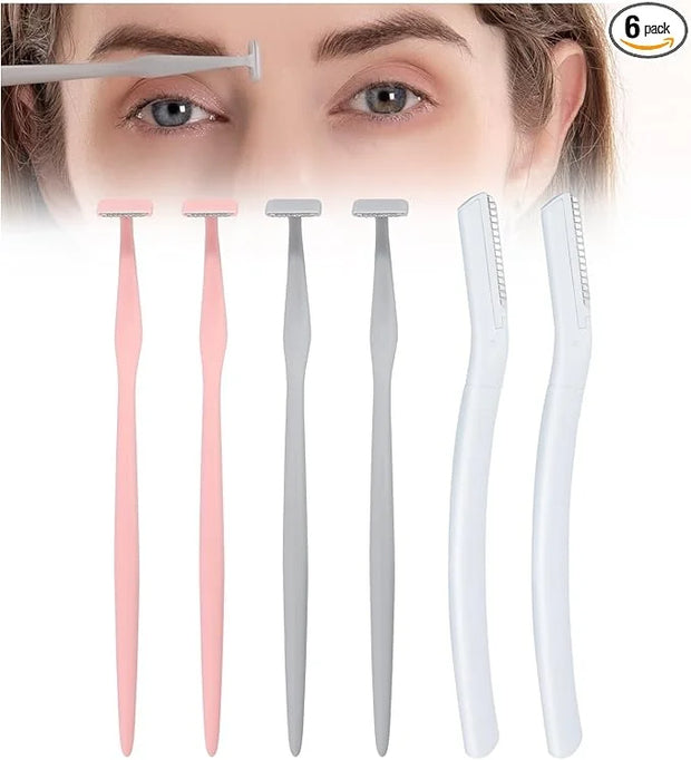 Eyebrow Razors w/Dermaplane Razors Set - Japanese Premium Quality Blades - Small Face Razors for Peach Fuzz and Fine Hair,...