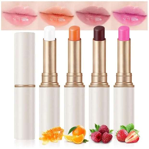 evpct 4Pcs Magic Color Changing Lipstick Long Lasting Waterproof 24 Hours Original for Women, Honey Orange Raspberry Straw...
