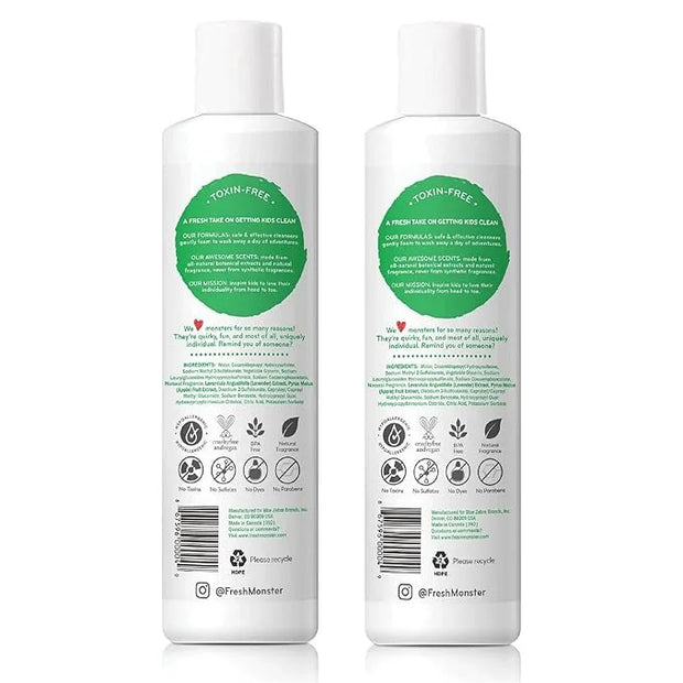 Fresh Monster 2-in-1 Kids Shampoo & Conditioner, Toxin-Free, Hypoallergenic, Tear-free Shampoo & Conditioner for Kids, Coc...