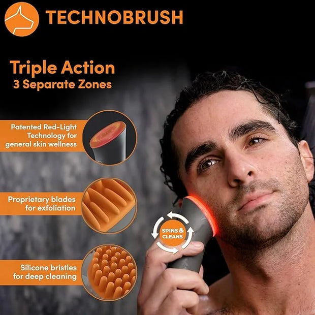 Dogface Men's Skincare Set- Technobrush, Electric Facial Brush, Wakeup Gel Face Wash to Hydrate Skin, Day Boom, Night Boos...