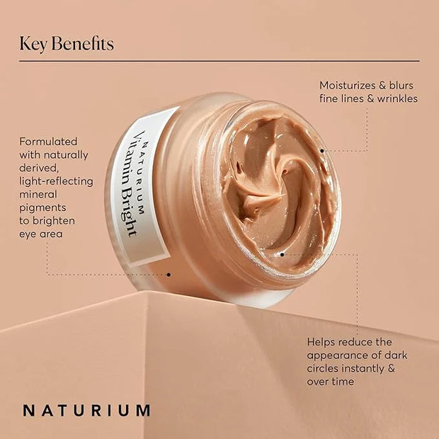 Naturium Vitamin Bright Illuminating Eye Cream, Under Eye Repair Cream for Dark Circles, with Vitamin K, Phyto-Complex, & ...