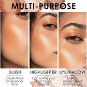 FOCALLURE Blush and Highlighter Palette,3 in 1 Makeup Powder Cruelty-Free Matte Blush,Shimmer Illuminator Highlighters for...