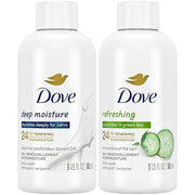Dove Body Wash Travel Essentials Variety 2-Pack – Refreshing Cucumber & Green Tea + Deep Moisture Nourishing Body Washes, ...
