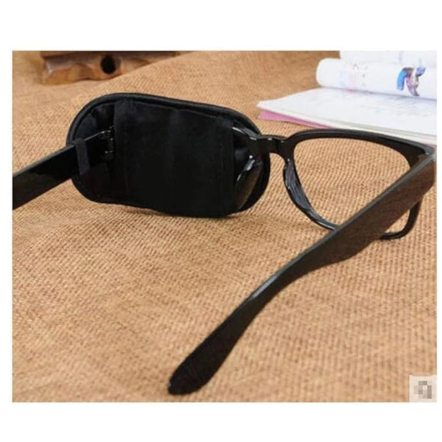 Adult/Kids Silk Glasses Eye Mask Amblyopia Strabismus Lazy Eye Patches Treat Lazy Eye and Strabismus(Black) - Product Image