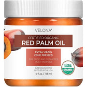 velona USDA Certified Organic Red Palm Oil 4 Fl Oz | Food and Cosmetic Grade | in jar | Extra Virgin, Cold Pressed | Skin,...