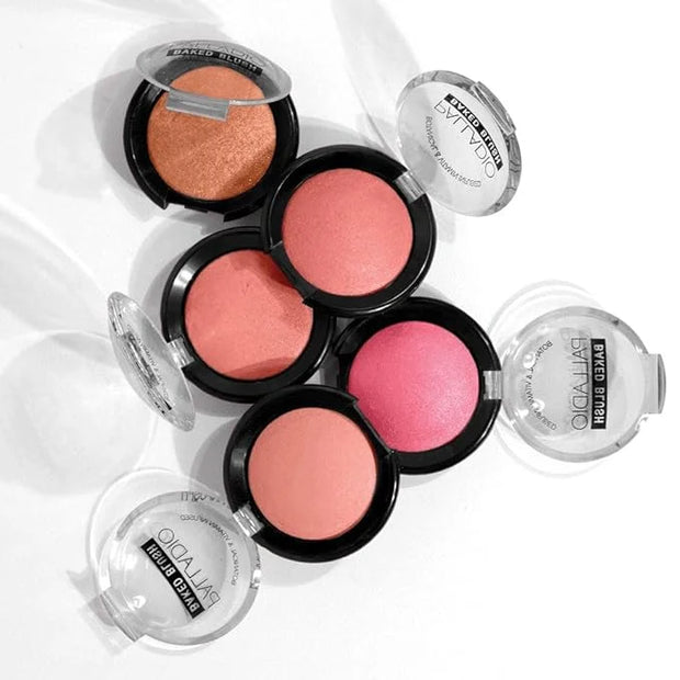 Palladio Baked Blush, Highly Pigmented Shimmery Formula, Easy to Blend & Highly Buildable, Apply Dry for a Natural Glow or...