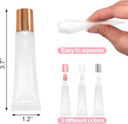 Quacc 9pcs Empty Lip Gloss Tubes, 15ml Soft Squeezable Lip Balm Container Refillable Lipstick Cosmetic Tubes for DIY Lip G...