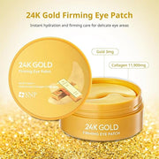 [K Beauty Snp] 24K Gold Firming Eye Patch | 11,900mg of Collagen with 24K Gold | Tightening and Hydrating for All Skin | U...
