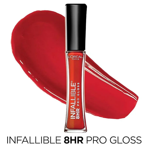 L’Oreal Paris Makeup Infallible 8 Hour Hydrating Lip Gloss, Fiery, 0.21 Fl Oz - Product Image