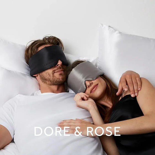 Dore & Rose Deep Sleep Mask Light Blocking, 23 Momme Mulberry Silk Eye Mask, Ultra Soft, Adjustable - Travel Sleeping Mask...