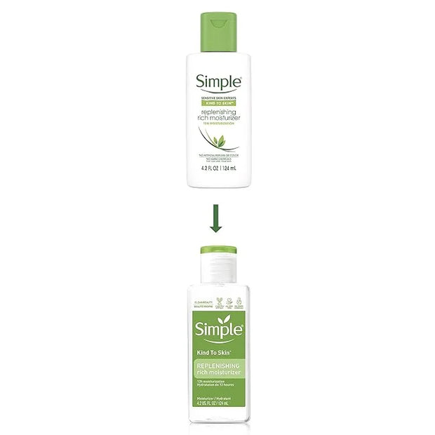 Simple Kind to Skin Face Moisturizer For Sensitive Skin Replenishing Rich 12-Hour Moisturization for All Skin Types 4.2 oz...