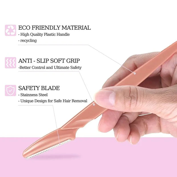 40pcs Eyebrow Razor for Women, Face Shaver Kit Dermaplaning Tool for Peach Fuzz Removal, Stainless Steel Blades with Prote...
