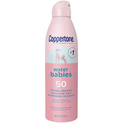 Coppertone WaterBabies Baby Sunscreen Spray SPF 50 (6 Oz) + Pure and Simple Baby Sunscreen Stick SPF 50, Tear Free (0.49 O...