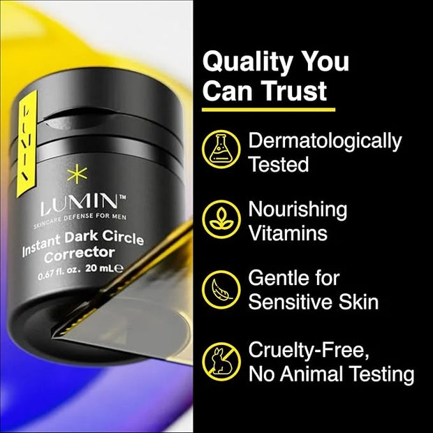 Lumin Instant Dark Circle Corrector for Men (Not A Concealer), Reduce The Look of Dark Circles, Puffiness, Under Eye Men M...