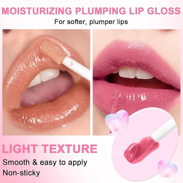 6 PCS Hydrating Lip Oil, Big Brush Head Lip Glaze Shiny Transparent Lip Glow Oil, Nourishing & Non-sticky Long Lasting Fre...