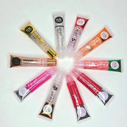 Bundle of 10 Lip Glosses - Gold, Rose Gold, Clear, Rosehip, Coconut, Watermelon, Mango, Strawberry, Bubble Gum, and Cherry...