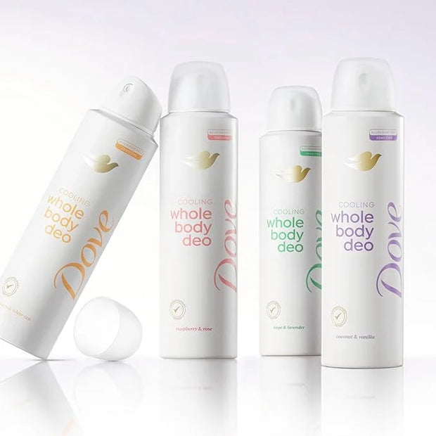 Dove Whole Body Deo Aluminum Free Invisible Spray Deodorant Coconut & Vanilla for 72h Odor Control 4 oz - Product Image
