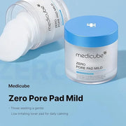 Medicube Zero Pore Pads Mild 2.0 (70 Pads) - Gentle Calming Toner Pads for Exfoliation, Minimizing Pores, and Blackhead Re...