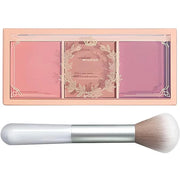 3 Color Matte Pink Blush Palette with Brush, Long Lasting Cheek Makeup, Light and Smooth Blush Powder for Face Beauty - Pr...