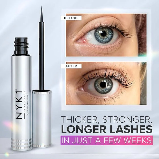 NYK1 CONCENTRATED Lash Serum For Eyelash Growth (3ml) LashForce Eyelash Serum To Grow Lashes Longer And Thicker - Lash Gro...