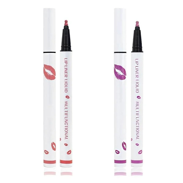 Longwear Liquid Lip Liner, Matte Lip Tint Stain Marker Pen, 2 in1 Liquid Lipstick & Lip Liner Pencil, Long Lasting Waterpr...