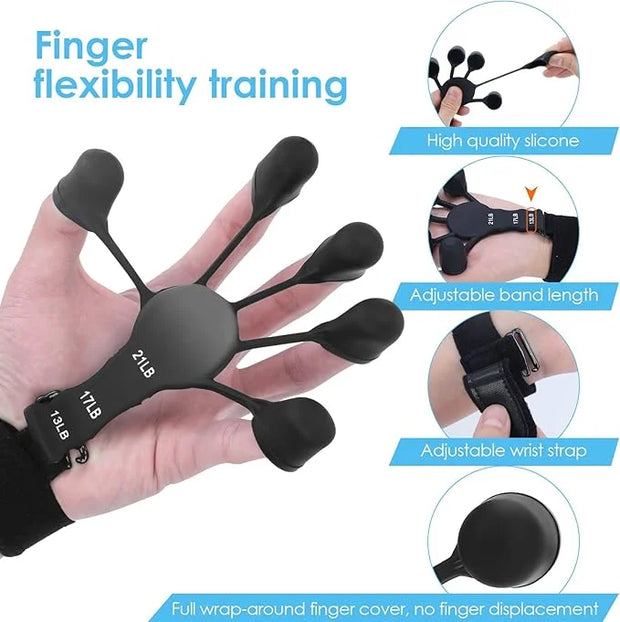Gripster,Finger Strengthener and Grip Strength Trainer,Finger Exerciser,Vein Grip,Forearm 6 Level - Product Image
