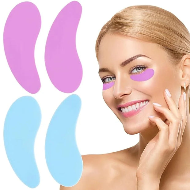 2 Pairs Under Eye Patches Reusable, Blue Purple Silicone Eye Mask for Wrinkles Dark Circles Puffiness Fine Lines Self Skin...
