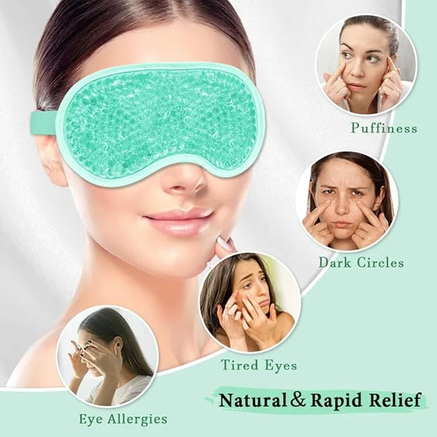 Cooling Eye Mask and Silky Sleep Mask 4 Packs for Man Women for Sleeping Frozen Ice Eye Mask Cold Warm Compress Puffiness ...