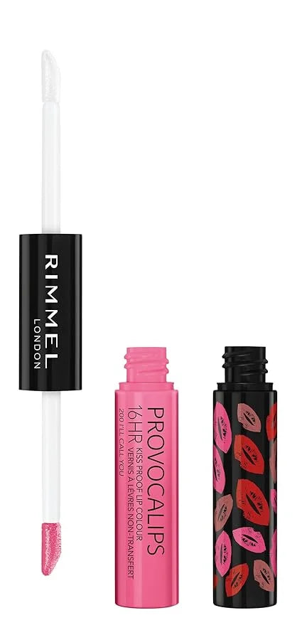 Rimmel London Provocalips 16hr Kiss-Proof Lip Color Bundle - 200 I'll Call You & 420 Berry Seductive, 14 fl.oz. Each - Pro...