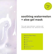 Freeman Soothing Watermelon & Aloe Gel Facial Mask, Hydrates, Nourishes, & Soothes Irritated Skin, Cooling, Calming Gel Fa...
