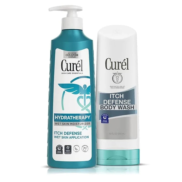 Curel Hydra Therapy Itch Defense Moisturizer and Body Wash Set, Wet Skin Lotion + Curel Itch Defense Calming Daily Cleanse...