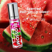 Blossom Roll on Lip Gloss, Scented Clear High Shine Moisturizing Lip Oil, Non Sticky, Infused with Real Flowers, Made in U...