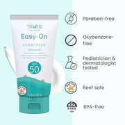 TruKid Easy On Mineral Sunscreen SPF 50 - Kids & Baby Sunscreen for Face & Body, Sunblock Protection for Sensitive Skin, U...