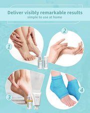 VTS Self Care Kit - Includes Moisturizing Heel Socks, Hand & Foot Oil, Salt Scrubs, Serum, Urea Cream 40 Percent - Hand Ca...