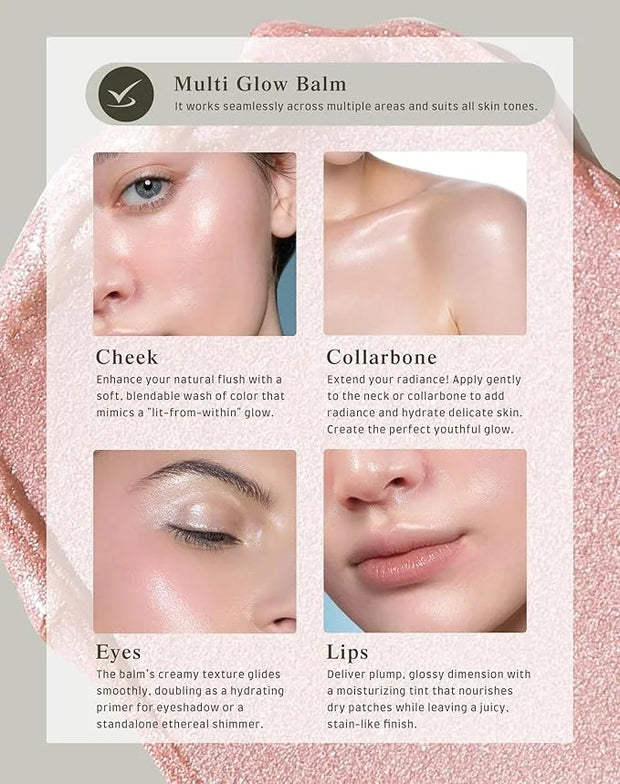 Multi Glow Balm, Cream Blush for Cheeks, Blush Balm Face Makeup, Radiant Finish, Hydrating, Creamy, Lightweight & Blendabl...