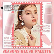 Blush Stick for Cheeks,Face Matte Contour Blush Makeup,Buildable Shimmer Facial Cheek Blusher Shades,Blendable Cosmetic Ma...