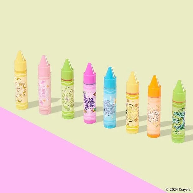 Lip Smacker Crayola Party Pack - 8 Moisturizing Lip Balms, Fun Flavors, Hydrating & Protecting, Glossy Finish - Cruelty-Fr...
