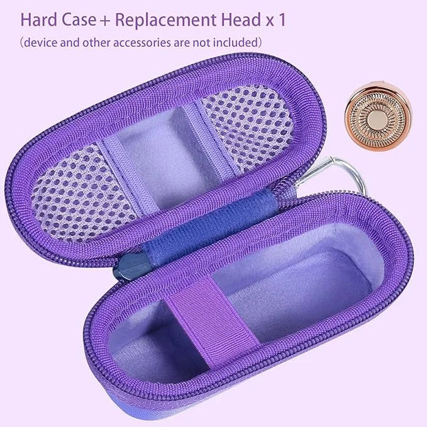 co2CREA Hard Case and Replacement Head Compatible with Finishing Touch Flawless Facial Hair Remover Electric Face Razor fo...