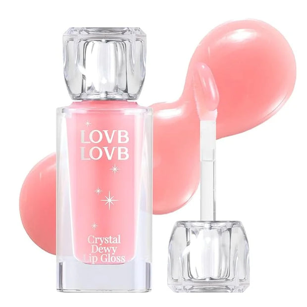 Crystal Dewy Lip Gloss | Lightweight & Non-Sticky | High-Shine & Long-Lasting | Hydrating Korean Lip Care Gloss | 0.17 oz....