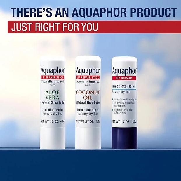 Aquaphor Naturally Inspired Lip Repair Stick with Aloe Vera and Natural Shea Butter, Hydrating Lip Balm Stick Immediately ...