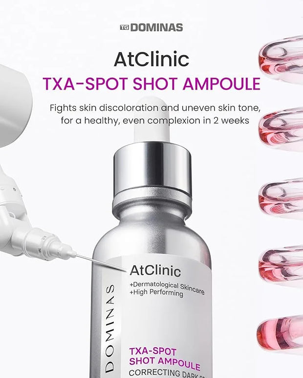 AtClinic Tranexamic Acid Pink Serum (1fl oz) - Improve Skin Tone and Hyperpigmentation, Ampoule for All Skin Types. Korean...
