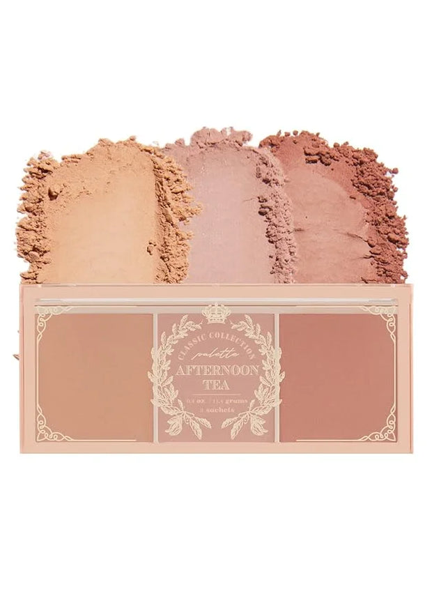 I'M MEME Blusher Palette - Afternoon Tea_Warm FLavor | Soft Pink, Peach, Lavender, 3 Shades Palette, Matte Powder, Face & ...